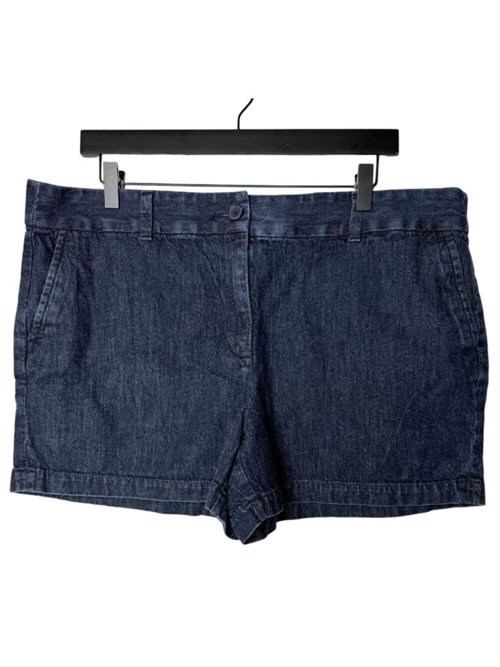 LOFT Women's Size 16 Blue Denim Shorts Flat Front Cotton Casual